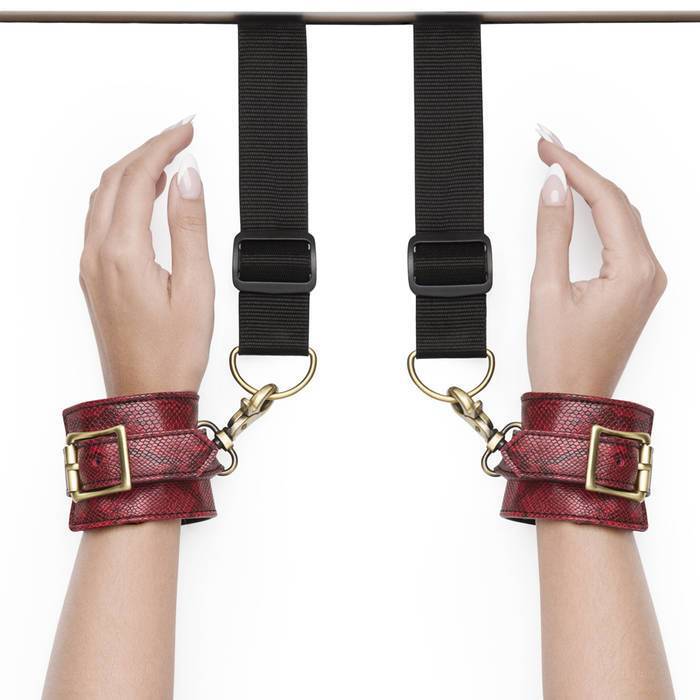 Bondage Boutique Faux Snakeskin Over-the-Door Cuffs