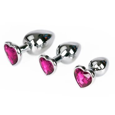 Bejewelled Pink Heart Butt Plug - SMALL