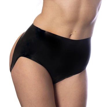 Oh Derriere Me Black Latex Spanking Knickers - XL