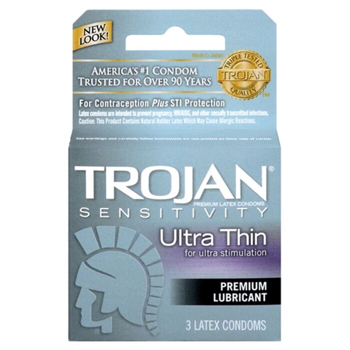 Trojan Ultra Thin Premium Lubricant Condoms - 3 Pack