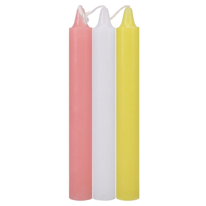 Japanese Drip Candles - 3 Pack - Multi-Color (Pink, White, Yellow)