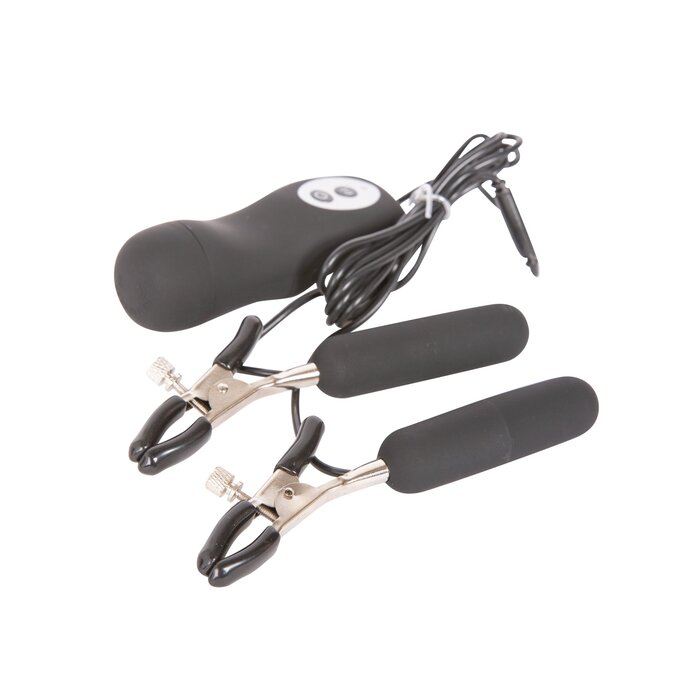Black Vibrating Nipple Clamps