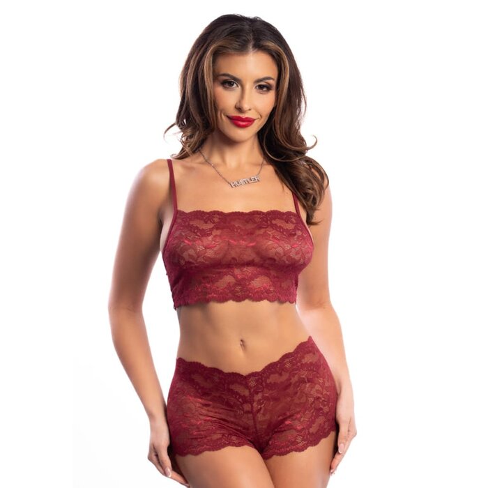Seamless Lace Bralette and Boyshort Set - Small/Medium