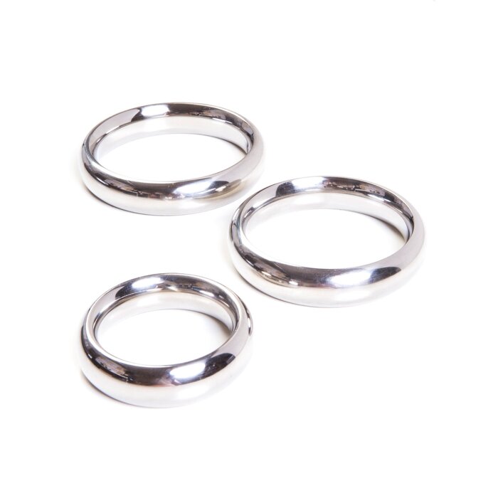 Steel Cock Ring Set with 3 Pieces