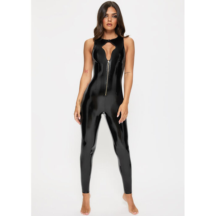 Ann Summers Dominating PU Keyhole Cut-Out Jumpsuit, Black