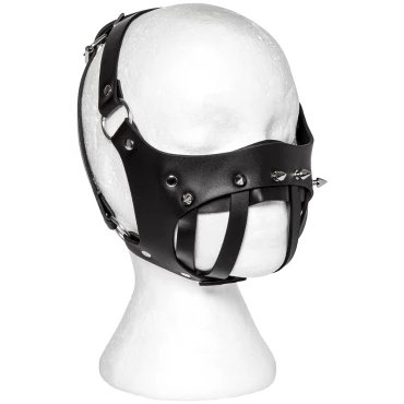 Edge Servitude Faux Leather Studded Muzzle Harness