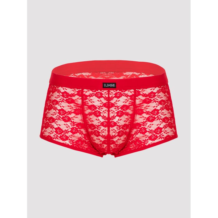 LHM Red Lace Boxer Shorts - L / XL - Red