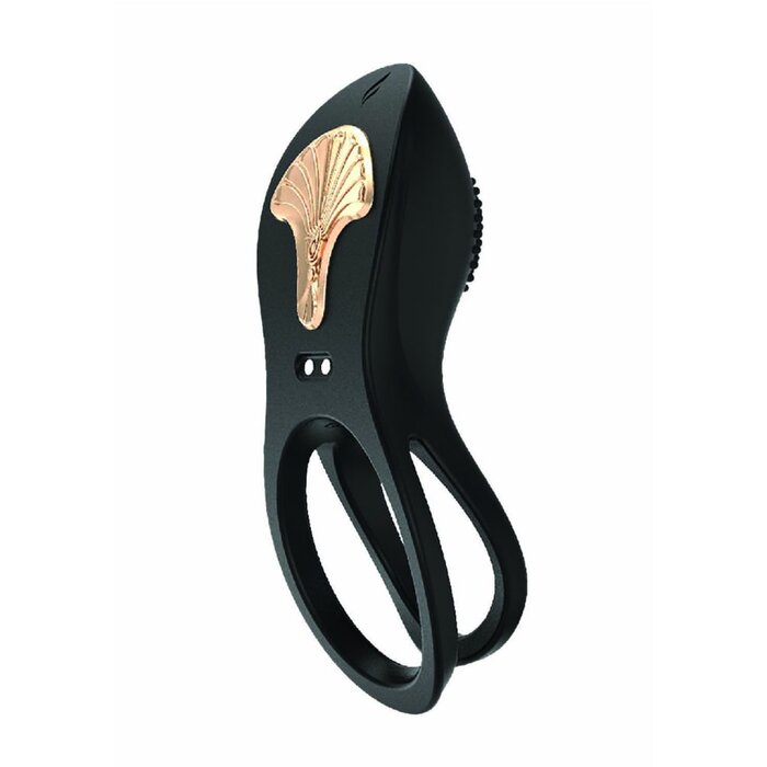 Gold Glam Cock Ring - Black
