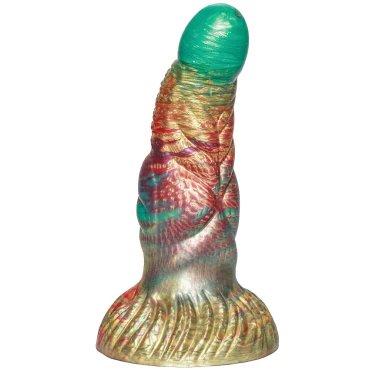The Rainbow Ravager Monster Vibrating Shiny Dildo – 7.5 Inch