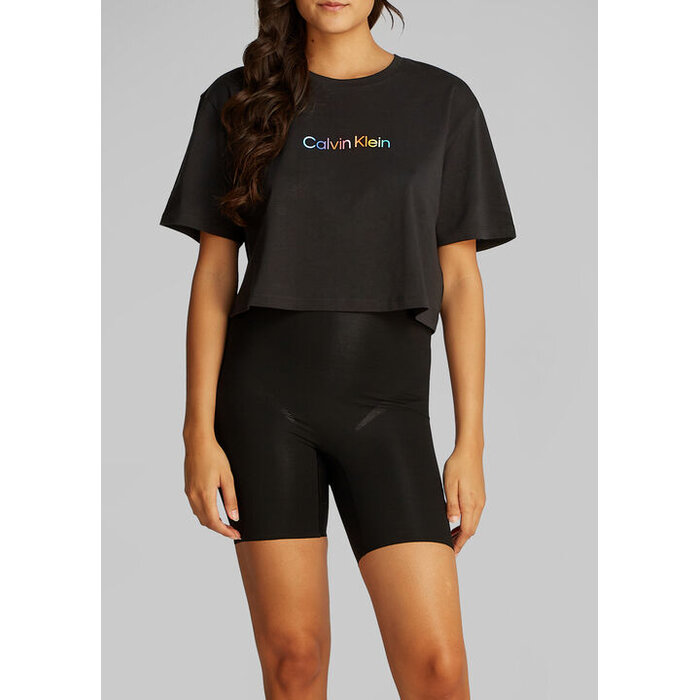 Calvin Klein Pride Cotton Boxy Crop Tee, Black