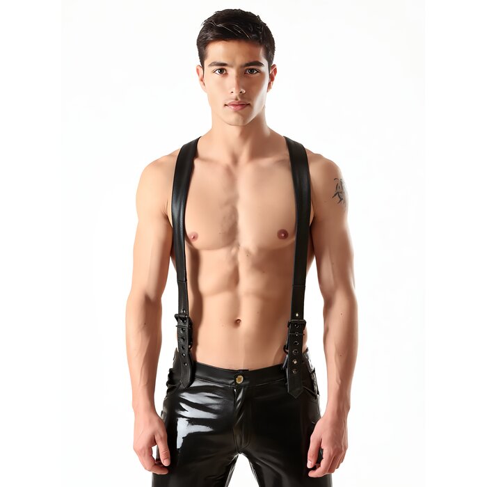 Men’s Gridlock Black Leather and Mesh Harness