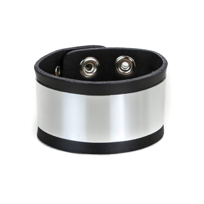 Leather Bracelet with Metal Plate