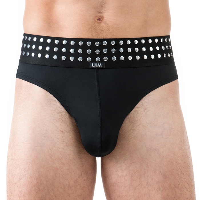 LHM Black Studded Thong