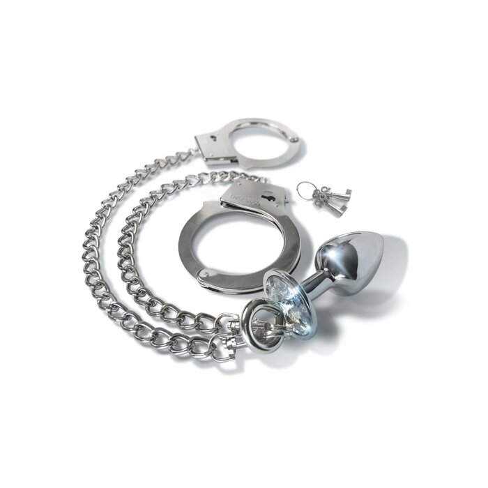 Nixie Metal Butt Plug and Handcuff Set