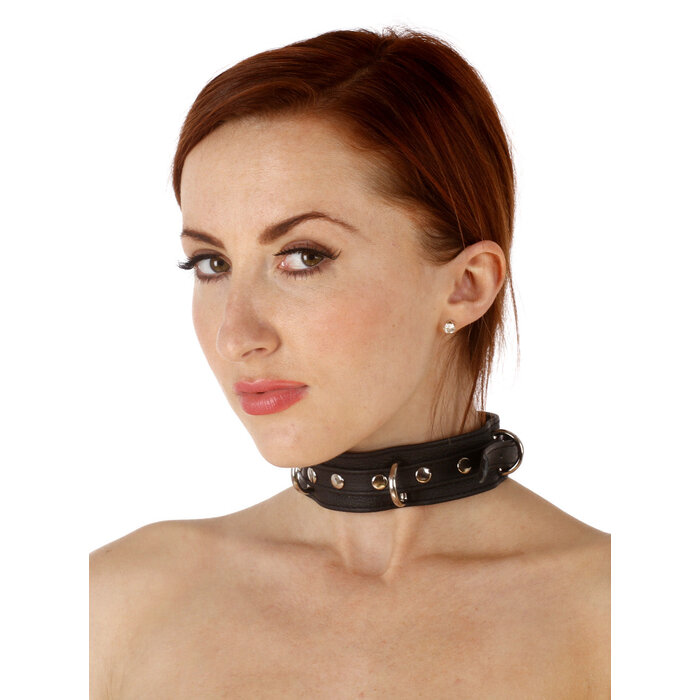 Leather Collar with 3 D-Rings