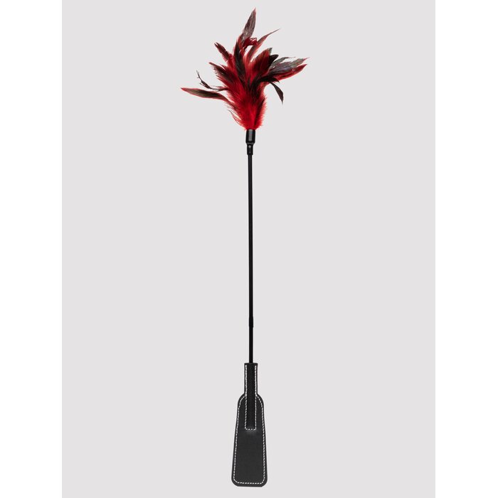 Sex & Mischief 2-in-1 Feather Tickler Riding Crop - Red