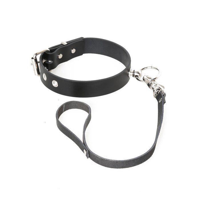 Leather Knocker Collar with Leash