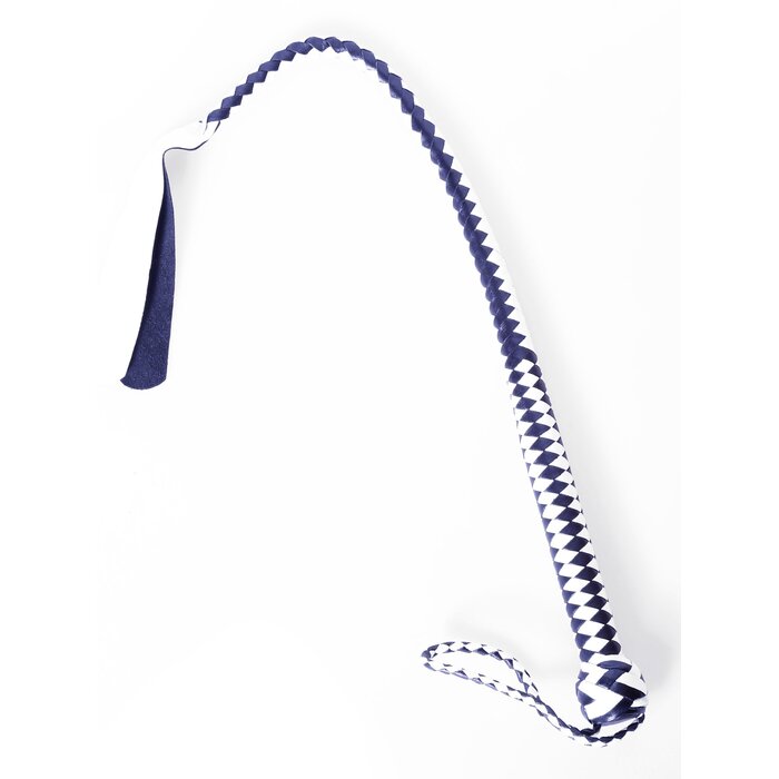 Black & White Braided Leather Hunter Whip