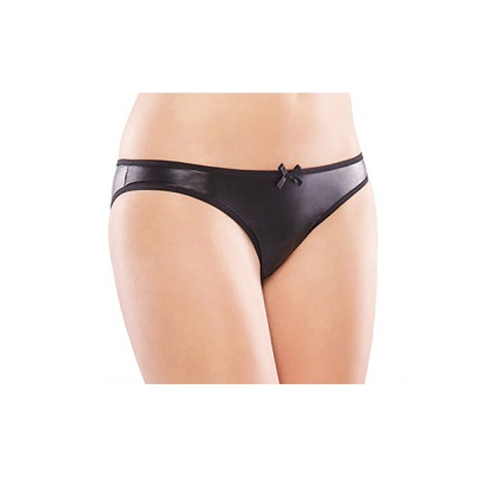 Wetlook Crotchless PVC Briefs in Black