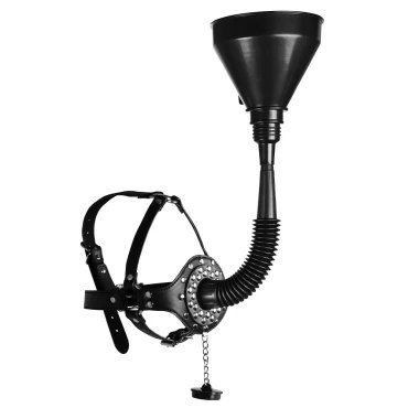 Ouch! Xtreme Head Harness Funnel Gag with Plug Stopper