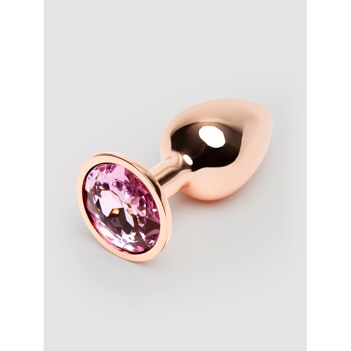 Rear Assets Small Jewelled Rose Gold Metal Butt Plug 2 Inch - Gold