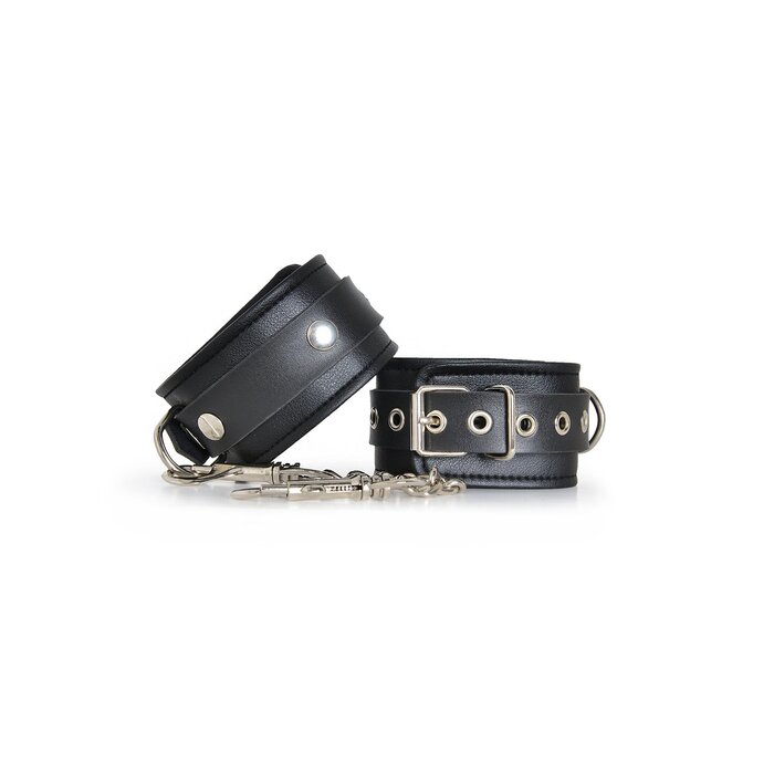 Black Faux Leather Ankle Cuffs