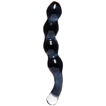 Bohemian Noir Beaded Glass Dildo - 8 Inch