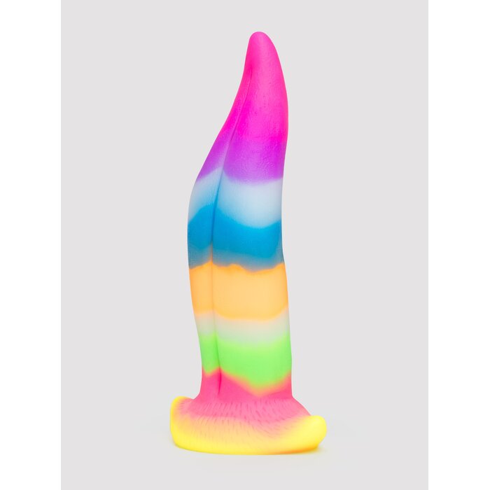 Creature Cocks Kiss Tongue Glow-In-The-Dark Silicone Dildo - Rainbow