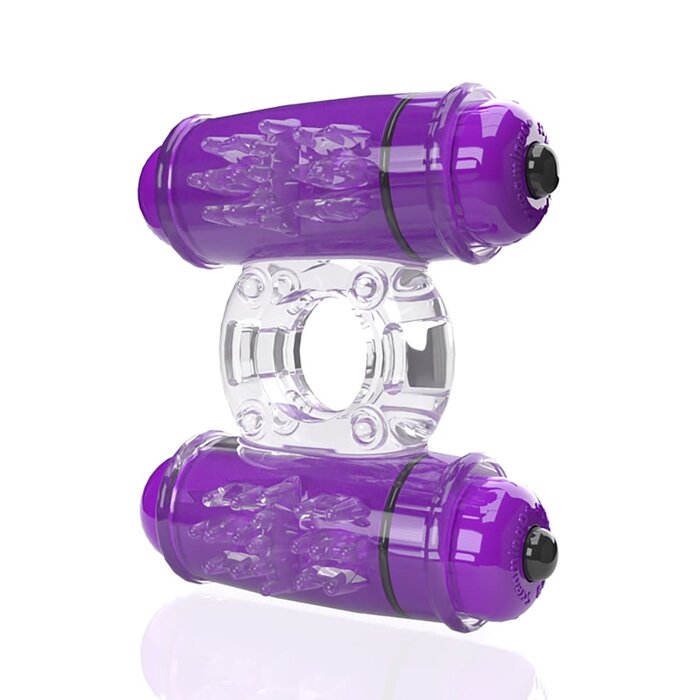 4B Double Wammy Vibrating Ring - Grape