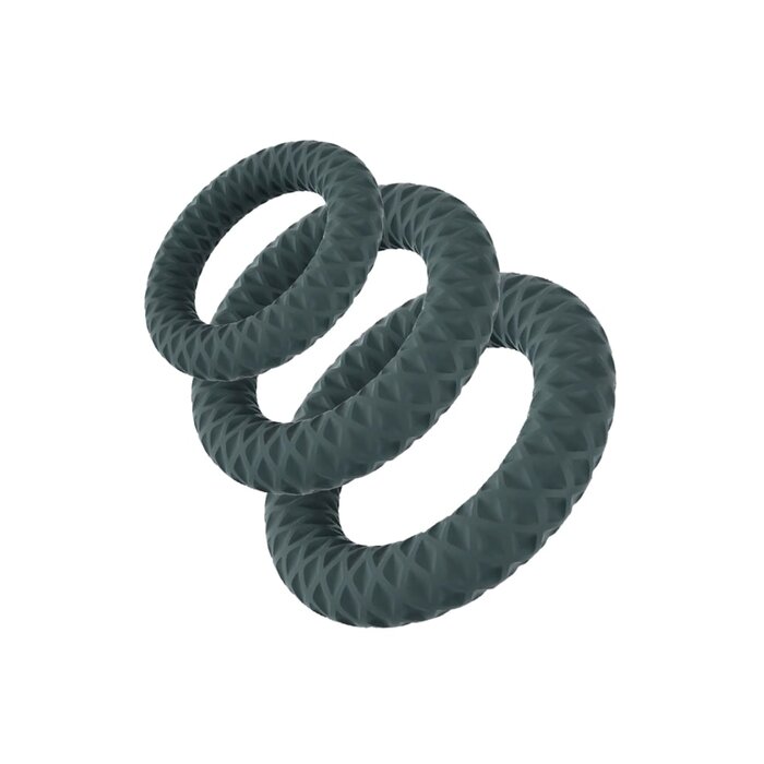 VibeLite Onyx 3-Piece Liquid Silicone Cock Ring Set