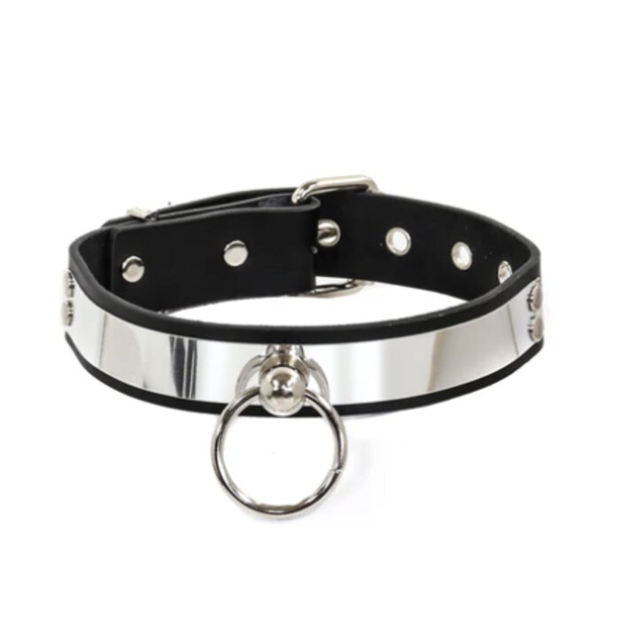 Metal Plated Collar With O Ring & Mini Leash