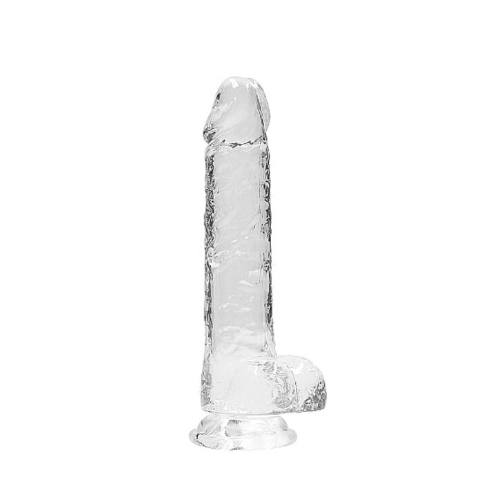 Realistic 8" Dildo With Balls - Transparent