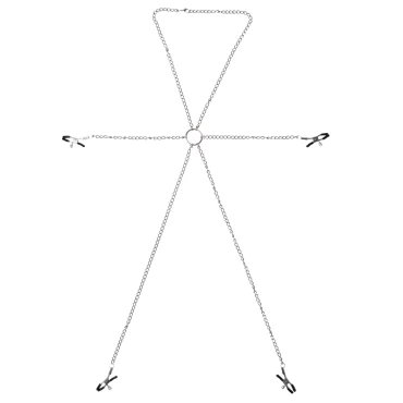 Sensory Surge Nipple & Labia Clamp Chain Harness