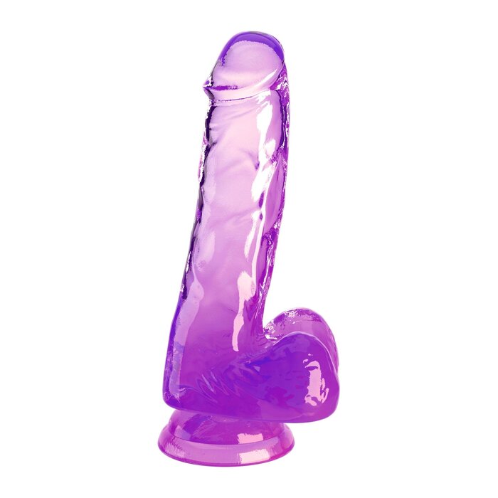 King Cock Clear Purple 6 Inch With Balls