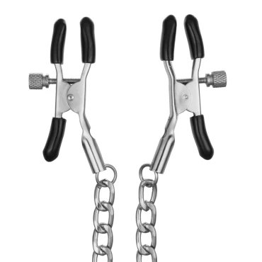 Pinch Point Silver Chain Nipple Clamps