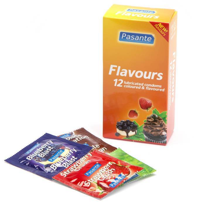 Pasante Mixed Flavoured Condoms (12 Pack)