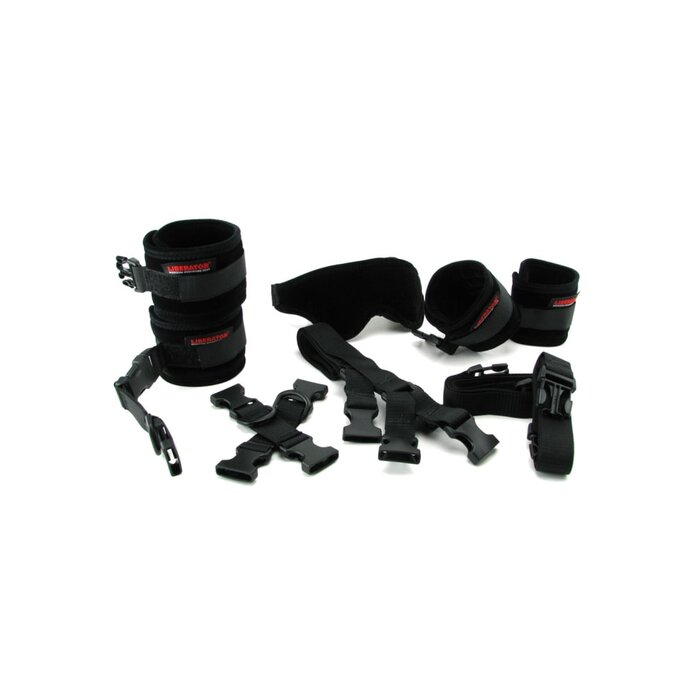 Bed Buckler Tether and Cuff Restraint System - Microfiber Midnight