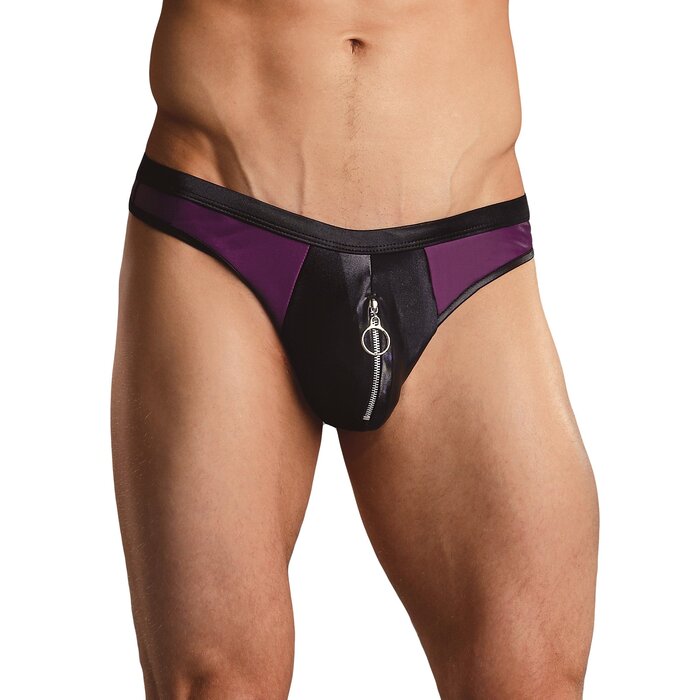 Zipper Thong with Contrasting Black Trim