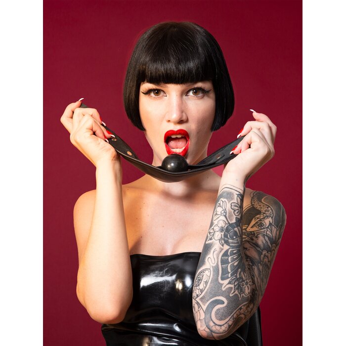 Leather Gag With Rubber Ball