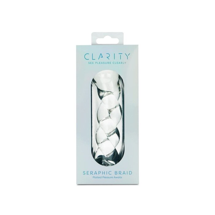 Clarity Seraphic Braid Spiral Glass Dildo: 5.7 Inch Textured Sensation for Couples