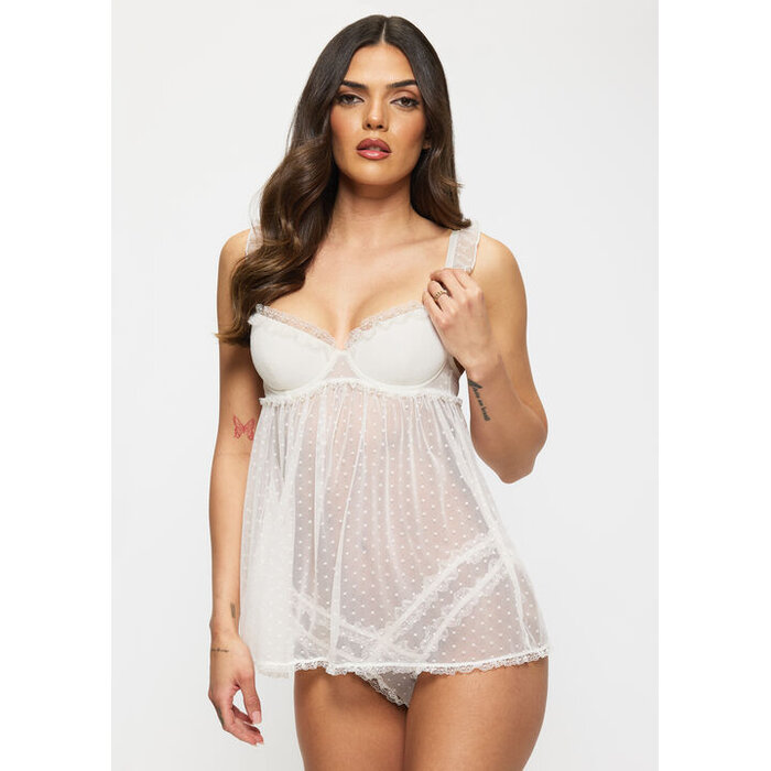 Ann Summers Locked On Love Crotchless Babydoll, Ivory