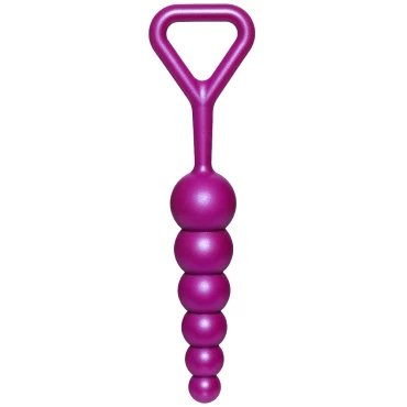 Baller Purple Silicone Anal Beads - 7 Inch