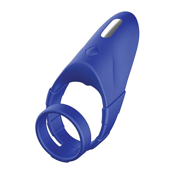 Forto F-48 - Perineum Vibrating Double Cock Ring - Blue