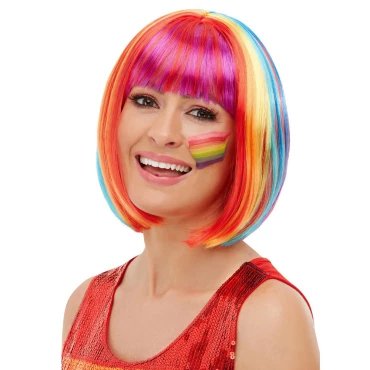 Raunchy Rainbow Fringed Bob Wig