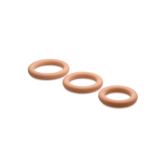 Jock Discrete Silicone Cock Ring Set - Caramel