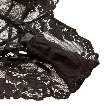 Rebel Mesh 10-Speed Remote Control Vibrating Black Lace Knickers - 2XL/3XL