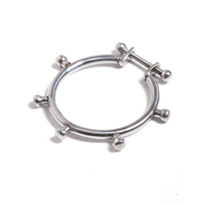 Steel Cock Ring with Rounded Spikes