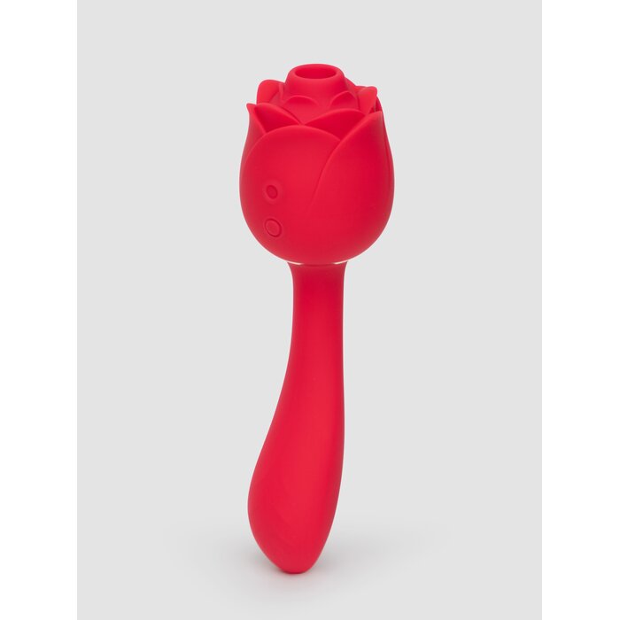 Lovehoney Floral Fantasy Rose Clitoral Suction Stimulator with G-Spot Vibrator - Red