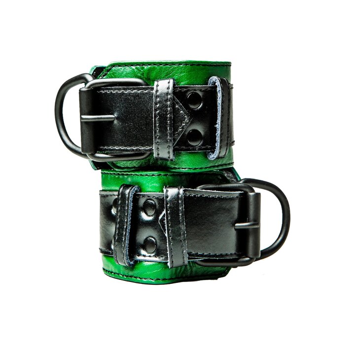 Bulldog Bondage Cuffs Black/Green - One Size