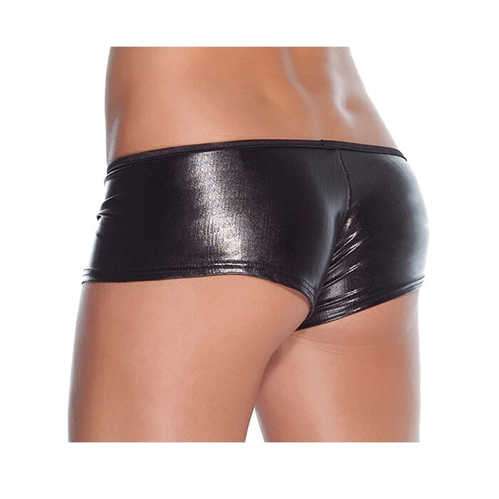 Wetlook Mini Shorts in Black